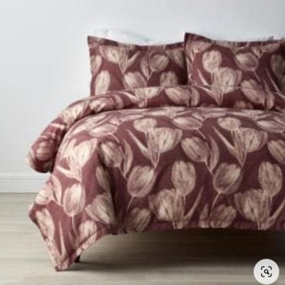 The Company Store Grand Tulip Duvet Cover -Textural Cotton Duck - Picture 1 of 7